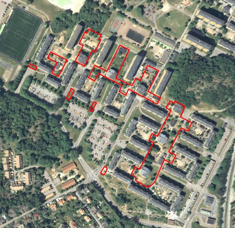 Förutsättningar Läge Ett tillägg görs till gällande detaljplan med flera små planområden som begränsas av Wadköpingsgatan, Hjalmar Bergmans gata, Katjas gata och i norr av Eriklundsskolans område och
