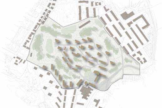 Natur, parker och allmänna platser för social samvaro Området präglas av sin närhet till park- och naturområden som är en konsekvens av grannskapstanken som låg till grund för den ursprungliga