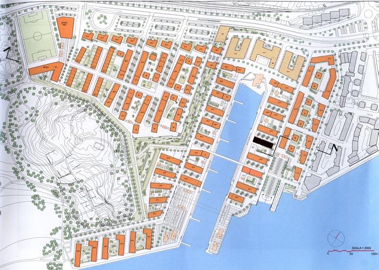 Platsen Närheten till havet är det mest attraktiva med tomten på Eriksberg. Den har dockan, en framtida småbåtshamn på sin västra sida samt älven på sin södra.