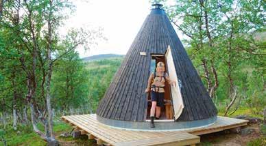 IN AND AROUND HEMAVAN NÄRLEDER HEMAVAN 6 Fjällfinakåtan and Kobåset Fjällfinakåtan, a Sami-styled hut close to Hemavan is an excellent destination for those hiking with children.