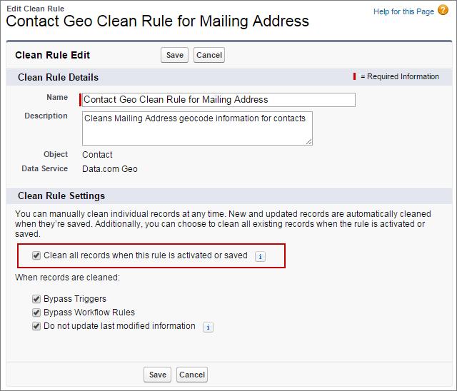 Användarguide Tillåta att din organisation rensar CRM-poster 62 Lägg automatiskt till geokodinformation för dina adresser (Beta) Hjälp dina säljare och marknadsförare att hitta konton och kontakter i