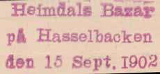 Heimdals Bazar på Hasselbacken den 15 Sept.
