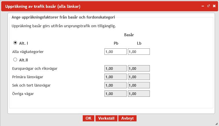 När tätort valts och flyttats till fältet Valda tätorter klicka på Beräkna-knappen och tätortsvärderingarna uppdateras till aktuell tätort.