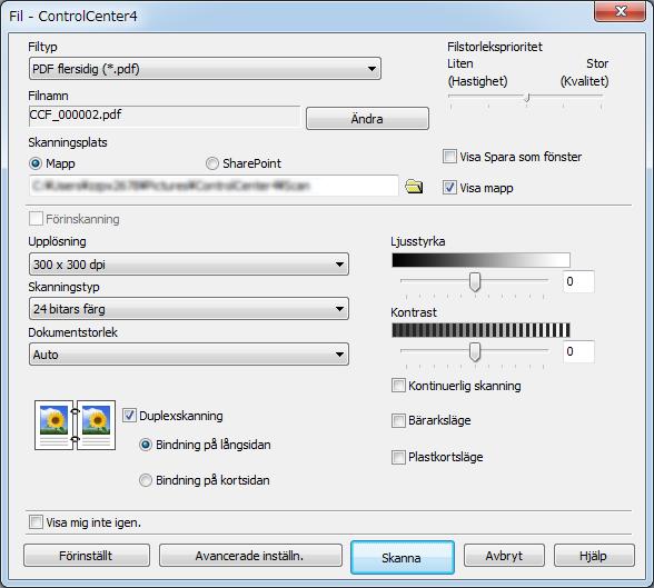 Skanna med datorn Skanna till fil 6 Med funktionen Skanna till fil kan du skanna en bild till en mapp på hårddisken i ett filformat som stöds. På det här sättet kan du arkivera pappersdokument.