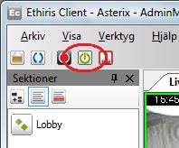 Client Användarguide Ethiris Client Huvudmeny Figur 2.32 Inloggad användare indikeras med en grön Logga in knapp i verktygsfältet.