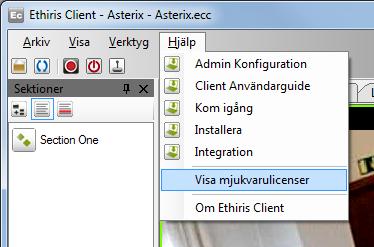 Client Användarguide Ethiris Client Huvudmeny Följer inställningen i kontrollpanelen innebär att om språket som är inställt i kontrollpanelen är något av de 15 tillgängliga språken i Ethiris kommer