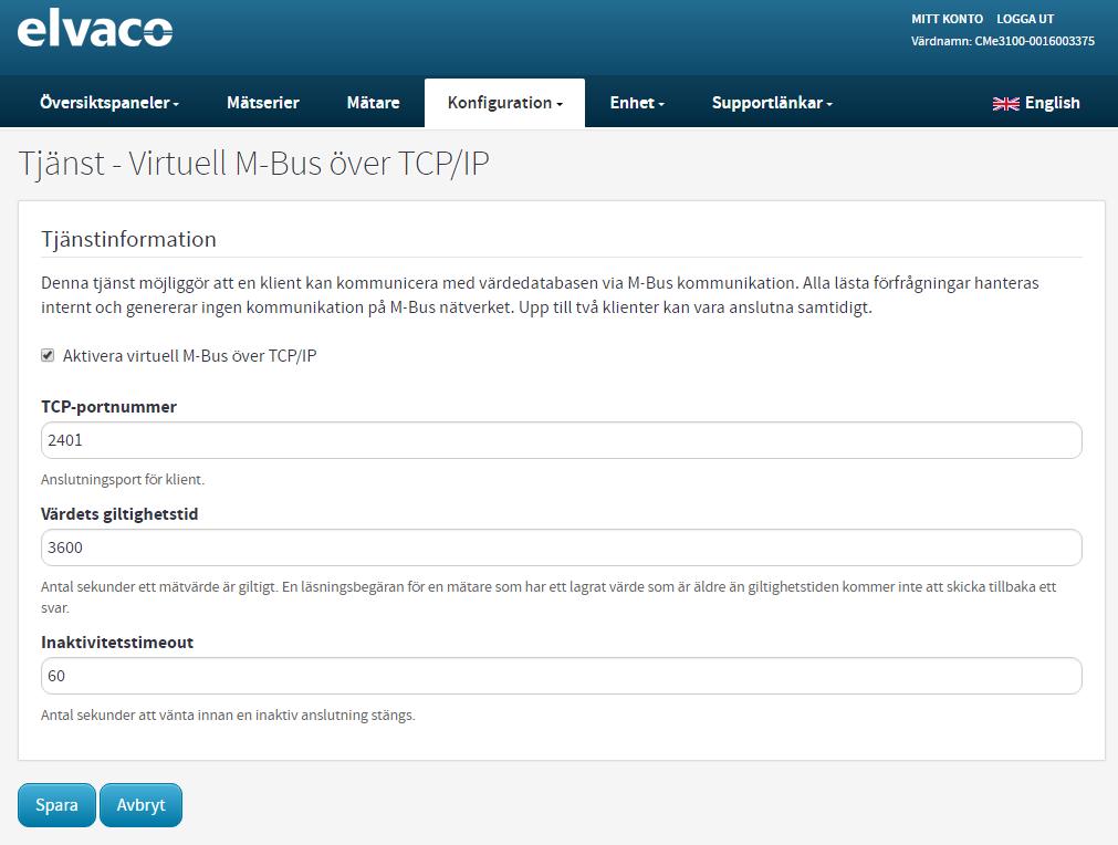 Syfte Använda en slavport för Virtuell eller Transparent M-Bus CMe3100 har två slavportar som en masterenhet kan använda för att nå den Virtuella eller Transparenta M-Bus tjänsten.