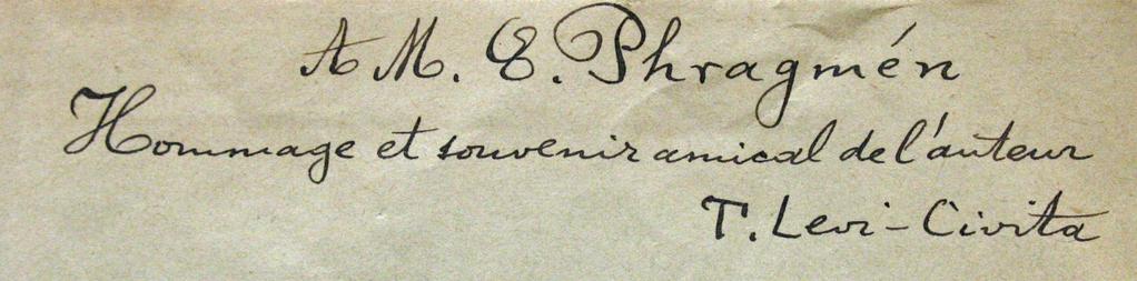 Några tryck med dedikationer av Gösta Mittag-Leffler finns i samlingen, bland annat hans avhandling i Helsingfors från 1876 med handskriven dedikation till Gustaf Eneström.