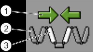 Använda jobbdatorn på fältet Styra bommar 6 Funktionssymboler På bilden ser du hur en sjudelad bom visas på funktionssymbolerna.