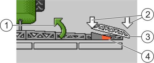 Vid vändning i en sluttning kan du trycka på en knapp för att luta bommarna i motsatt riktning.