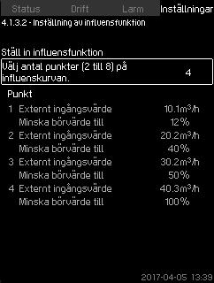 Svenska (SE) 8.7.6 Inställning av influensfunktion (4.1.3.2) 8.7.7 Primär givare (4.1.4) Fig.