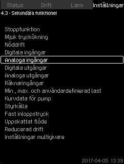 Svenska (SE) 8.7.22 Kompensation för pumpstarttid (4.2.10) 8.7.23 Sekundära funktioner (4.3) Fig. 69 Kompensation för pumpstarttid Denna funktion används endast för MPC-F-system.