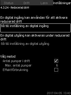 8.7.45 Reducerad drift (4.3.24) Funktionen är avsedd att kontrollera upp till sex olika zoner i ett HVAC-system med ett definierat differentialtryckband.
