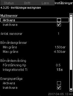 värde), påverkar funktionen börvärdet (SP) upp eller ned för att säkerställa att den specifika sensorn eller zonen hålls inom sitt tryckområde.