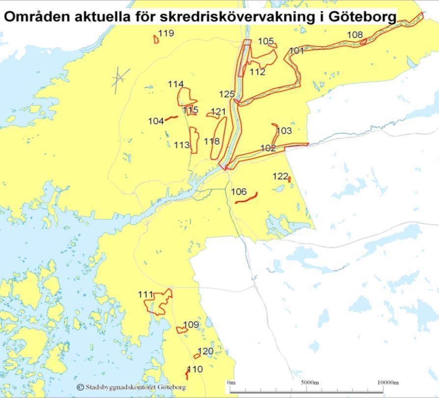 Skredriskövervakningsuppdraget 2009-2013 Årliga besiktningar Dokumentation av erosion, lutande träd och stolpar, brokoner, igensatta