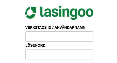 Så här kommer du igång Logga in Gå till https://www.lasingoo.se/login och ange ditt verkstads ID och lösenord för att logga in i Cockpit.