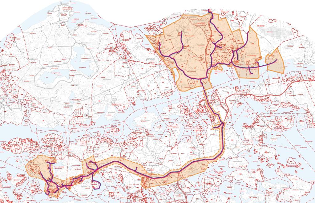 3/6 Nytt förslag för verksamhetsområde i skede II Skåldö vattenandelslags nya framställan är, att verksamhetsområdet för skede II avgränsas till att gälla enbart den utbyggda vattenledningens och