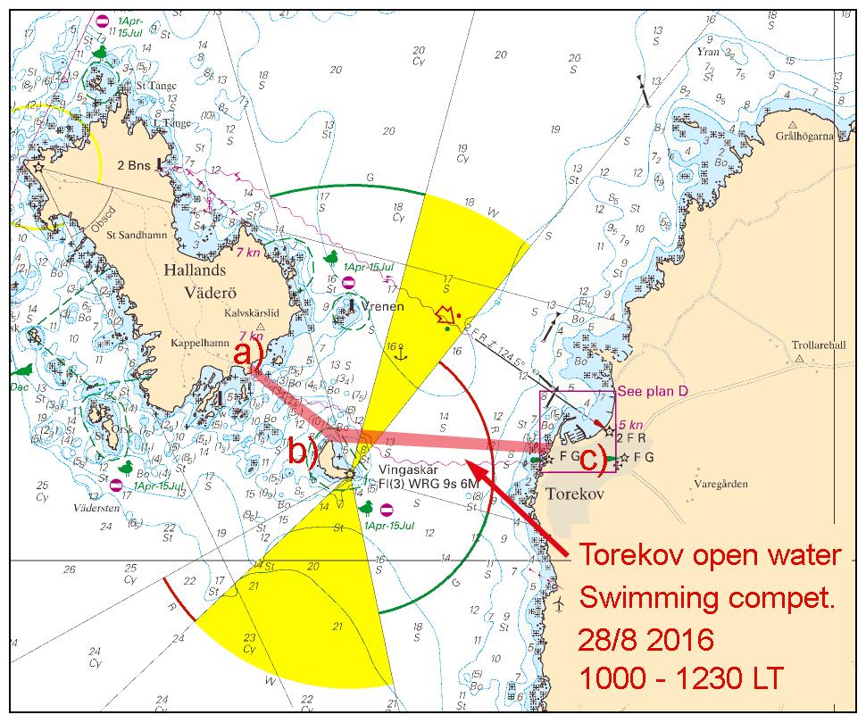 Tävlingsledningen kan kontaktas på telefon 0702808564. Visas ej i ENC. Bsp Västkusten S 2016/s32 Småbåtshamnen Lagunen, Limhamn Andelshamnen, Lagunen. Publ.