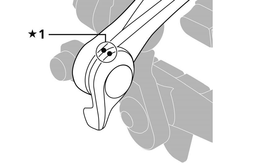 MONTERING (OKBROMSAR MED DUBBEL HÄVARM) 4. Finjustera centreringen av bromsbelägget med justeringsbulten för centrering. 6. Kontrollera bromsarna.