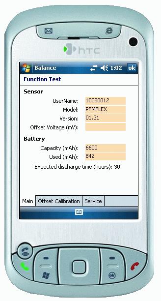 Förberedelser Mätning, forts. 3.2.4 Funktion Denna meny består av tre flikar: Funktion, Offset kailbrering samt Service. 3.2.4.1 Funktion Fliken Funktion presenterar mätsensorns data samt batteristatus.