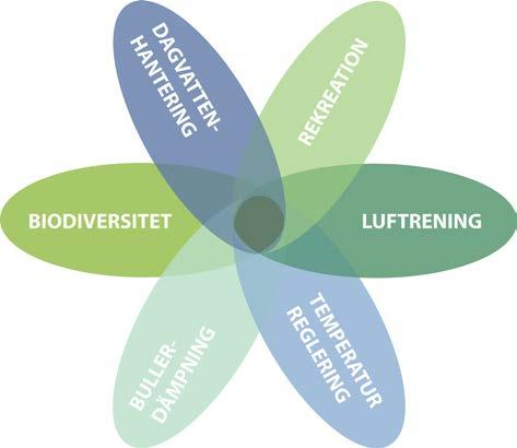 I GYF mäts ekologiskt effektiva ytor och funktioner jämfört med total yta enl.