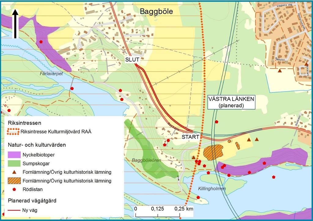 Natur- och kulturvärden Planerade åtgärder ligger inom område av riksintresse för kulturmiljövården,