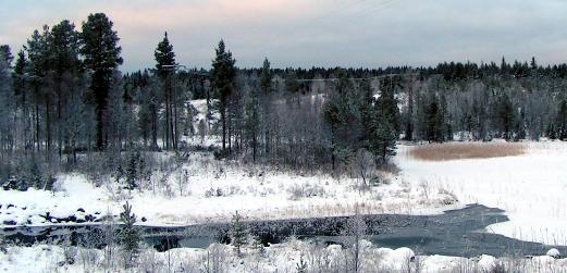 Bild 12 Kameraplacering 7: Visualisering från bron vid Fullsjön i västlig riktning.