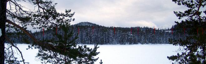 24 o. 25)). Bild 18 Kameraplacering 10: Visualisering från udden Långnäset i sydvästlig riktning.