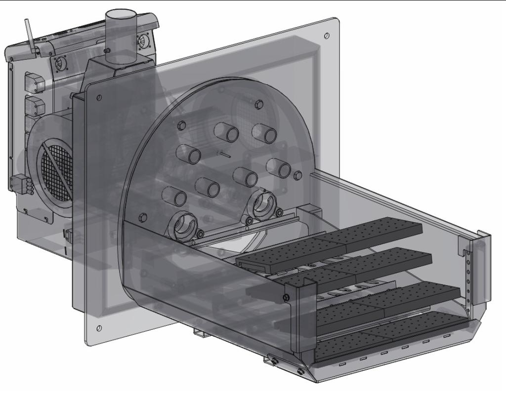 HSPB 700/1000 p 21/ 61 Installera de 2 nedre rostren. Installera de 8 mellan nivå rostren, med 5mm hål.