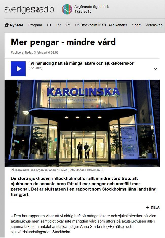 Är ekvationen så enkel? Mer pengar + mer personal = bättre vård?