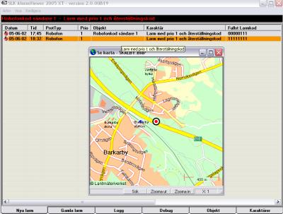 Kartor ligger i katalogen 'Maps' och kan utökas i antal och kopplas till objekten efter behov. Inställningarna för kartor/bilder görs i filen AlarmView.ini.
