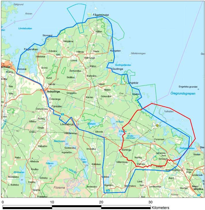 Figur 1 2. Karta över områden som inventerats sedan 2016.