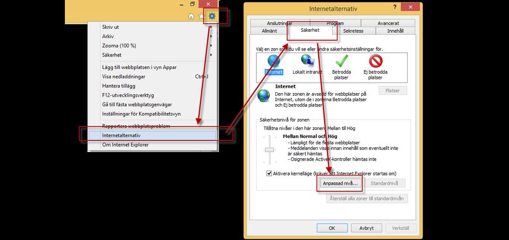 Bilaga: ActiveX Användarguide - Certifikatsansökan Om inloggningen fortfarande inte fungerar efter att du följt steg-för-steg-instruktionen kan det bero på