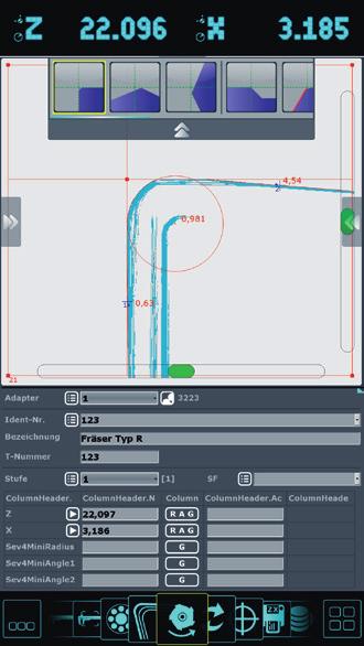 0 från ZOLLER Elefanten, mätprogrammets assistent, ser till att det är enkelt att mäta ett stort antal parametrar