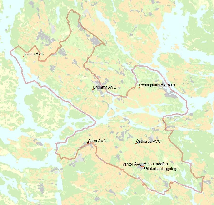 Bilaga 4 Kartor över avfallsanläggningar i Stockholmsområdet 2 (2)