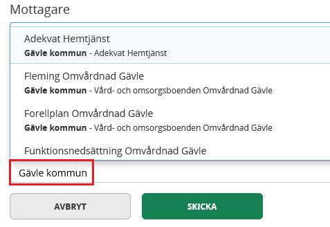 Beskrivning 24(47) 9.1. Lägg till ny meddelandemottagare Om ytterligare meddelandemottagare ska läggas till, som inte finns angiven, klicka på Lägg till ny meddelandemottagare längst ned i bilden.