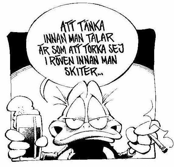 Arne dristar sig också att fundera lite ytterligare på vad som sägs av släktingen Anna och andra nu för tiden: Ja, det var klokt sagt, herr Anka! Man har låtit årets majblomma slå ut i all sin prakt.