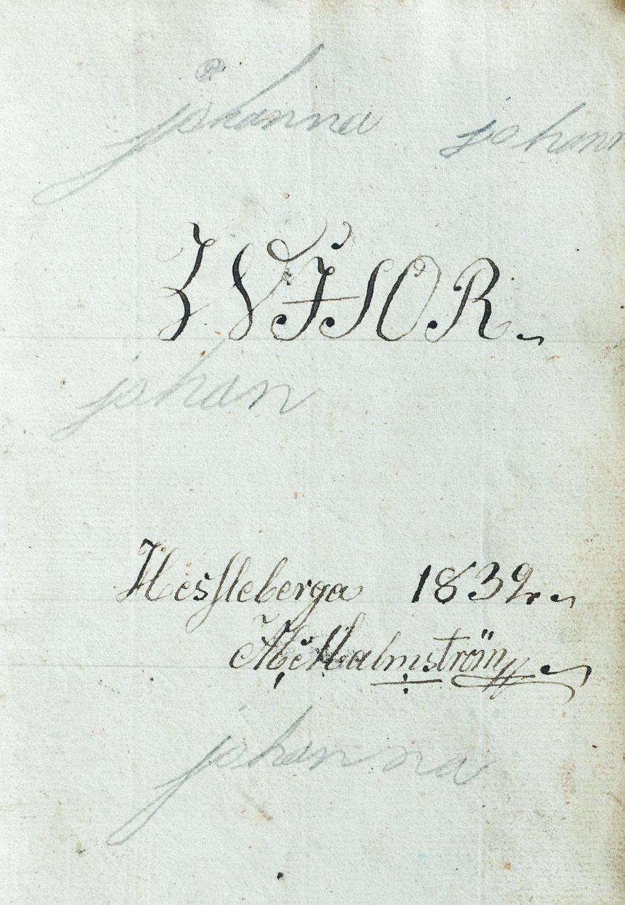 GUNNAR TERNHAG Framsidan på ett av de handskrivna ark som ingår i Bok 2. Man ser för det första hur Abraham Malmström med blyerts linjerat de rader, på vilka han med bläck skrev rubrikerna.