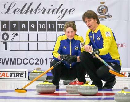 Damlaget med Marie Henriksson, Carina Björk, Birgitta Sewik, Helena Eriksson slutade på en tionde plats vid VM 2017.