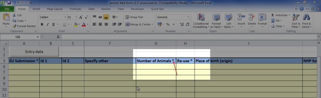 Dessa fält har en asterisk (*). Se avsnitt 8 i den här vägledningen för en beskrivning av varje dataelement.