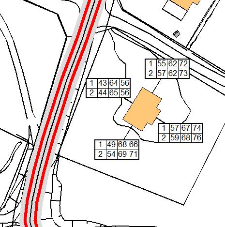 Följande nivåer erhålls vid fasad på våning 1 och 2 för ekvivalentnivån, maximalnivån från vägtrafik samt maximalnivån från järnvägen.