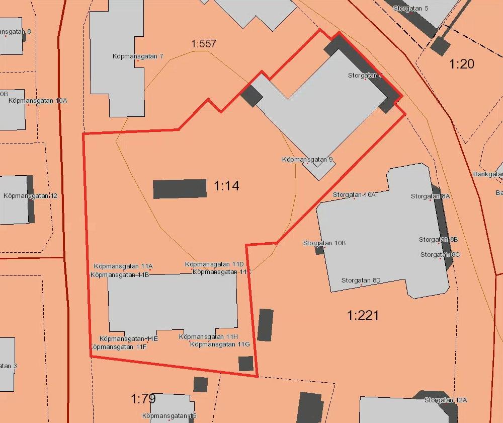 Rapport 12353-17102300 3. Förutsättningar Planområdet ligger i den centrala delen av Gnosjö, cirka 120-130 meter sydväst om järnvägen.