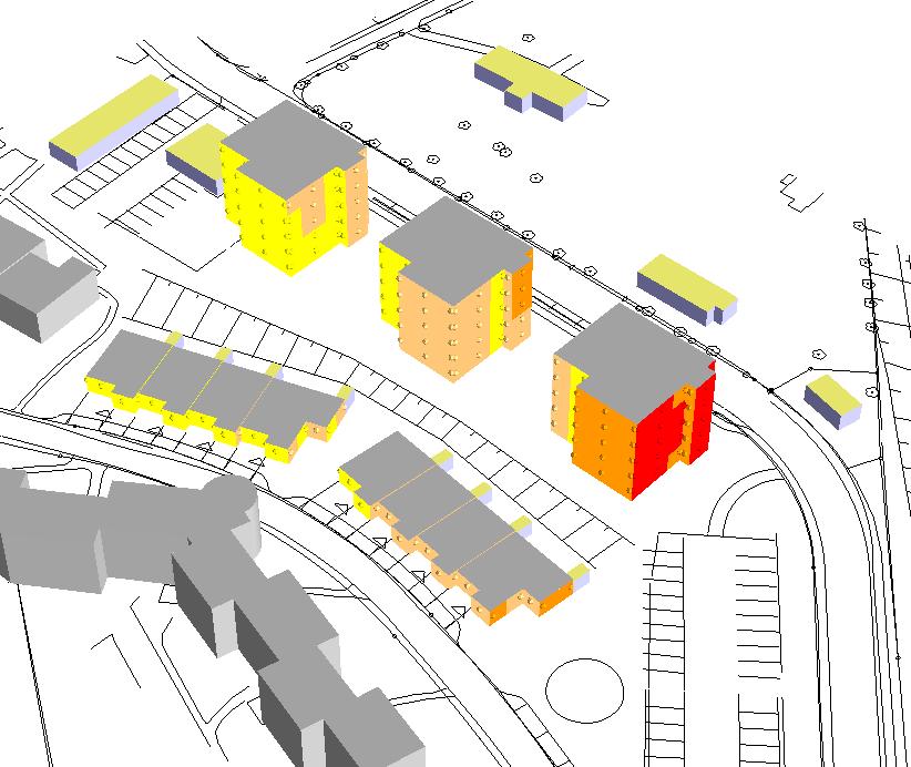 Elevation 2 < <= 2 Maximala ljudnivåer från tågtrafiken Maximala ljudnivåer från vägtrafiken KV VALLEN, NÄSSJÖ Situation trafik