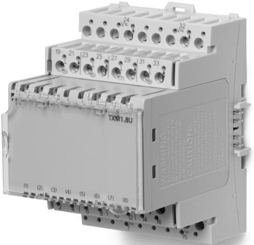 AMA 8 Styr- och övervakningssystem SGC In- och utgångsmoduler 8 173 TX-I/O Universella moduler TXM1.8U TXM1.8U-ML Två fullt kompatibla modeller: TXM1.