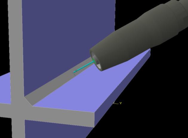 Svetsning av provstavar Radie: ~2,5 mm ( 1,5 5 mm) Svetsad i två strängar: 1. Hög ström - Koncentrerad ljusbåge 2.