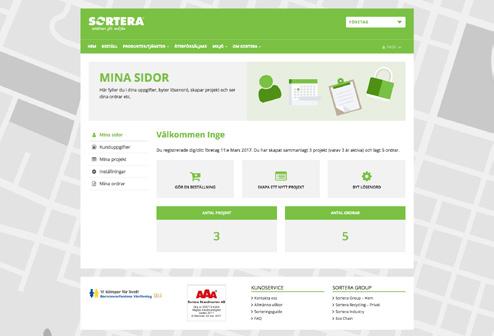 skapa kundkonto, beställa våra produkter och tjänster, läsa de senaste nyheterna