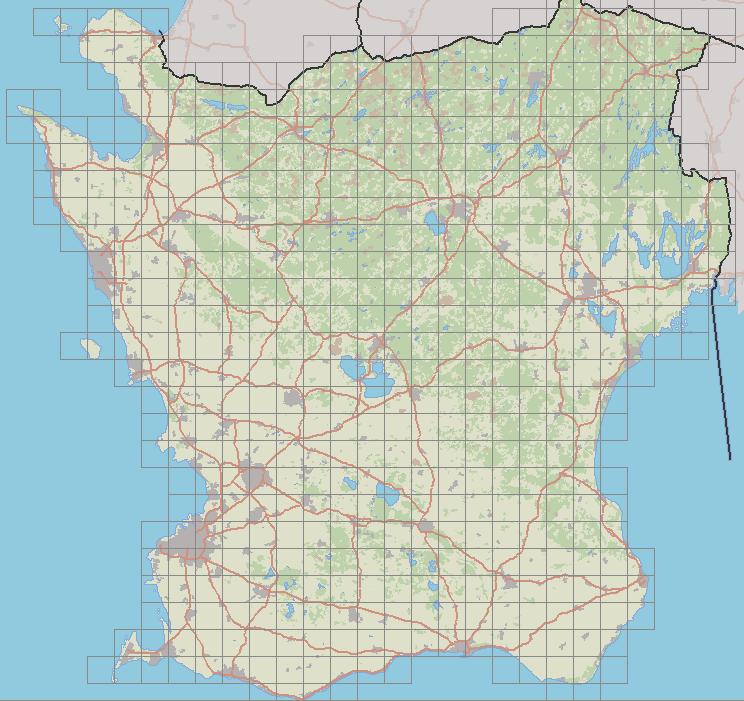 2 3 De enda rutorna som återstår utan några rapporterade arter 29-24. Siffran i rutan motsvaras av Nr i tabellen.