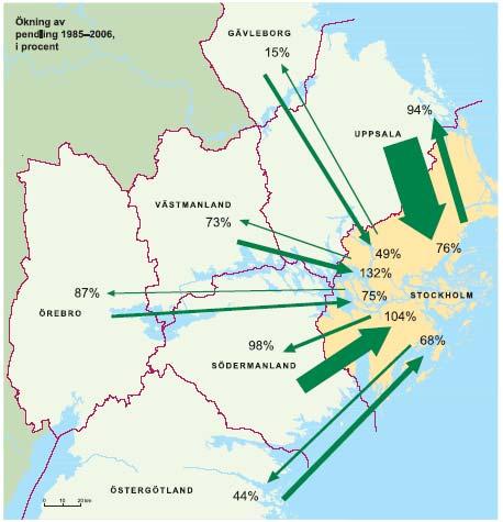 Bilaga 5: Analys Regional tillväxt 214 Befolkningen i Stockholms län har under den senaste 30-årsperioden ökat med nästan 400 000 personer.