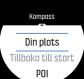Genvägarna ger dig snabb tillgång till navigeringsåtgärder som att kontrollera dina aktuella koordinater eller välja en rutt för navigering.