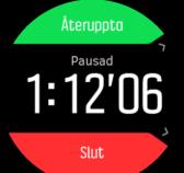Beroende på vad du använder med sportläget (t.ex. puls och ansluten GPS) visas ett antal olika ikoner ovanför startindikatorn.